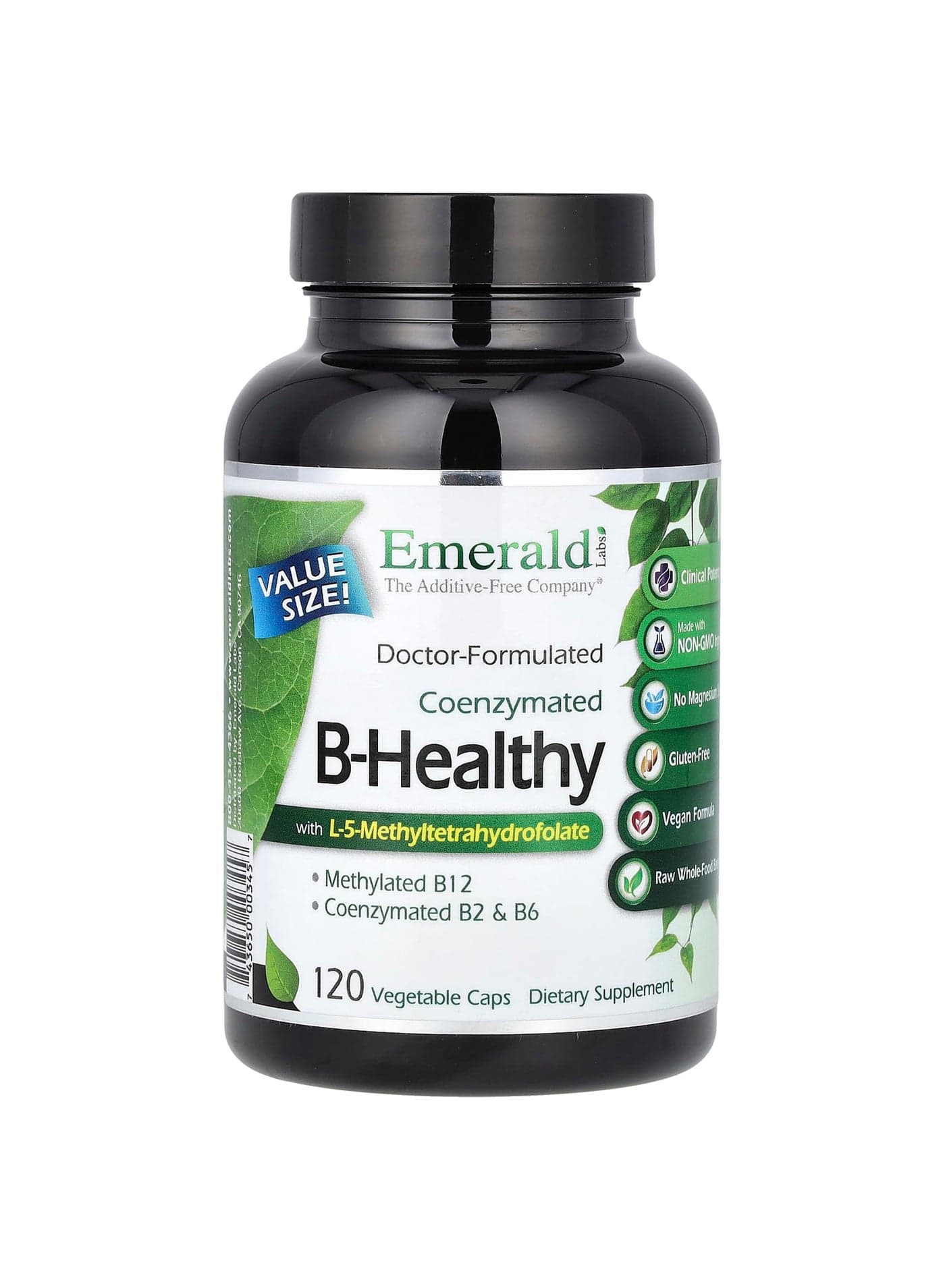 Coenzymated B-Healthy with L-5-Methyltetrahydrofolate, 120 Vegetable Caps