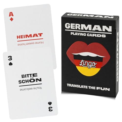 German Lingo Playing Cards Travel Flashcards Learn German Vocabulary in A Fun Easy Way 52 Essential Translations
