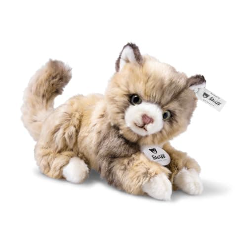 Steiff Cat Plush Animal Toy Spotted Brown