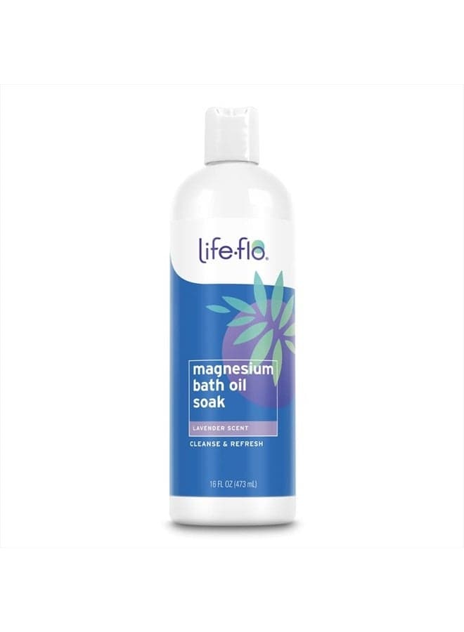 Life-flo Magnesium Bath Oil Soak | Potent Magnesium Chloride Soothes & Relaxes Muscles & Joints | 16oz (Lavender)