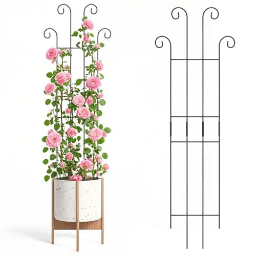 2 Set 32 Taller Plant Trellis for Climbing Plants Indoors Outdoor Garden Metal Trellis Plant Support for Potted Plants Houseplants Flowers Vine Ivy Pothos Monstera