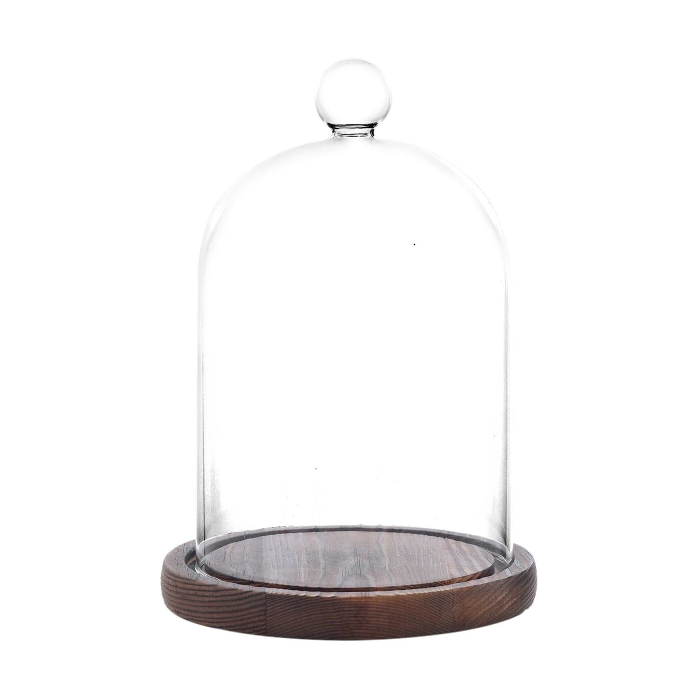 REFSAVER Glass Dome with BaseGlass Cloche Bell JarDisplay Case with Wooden Base for PlantsCollectibles 35 43 inches