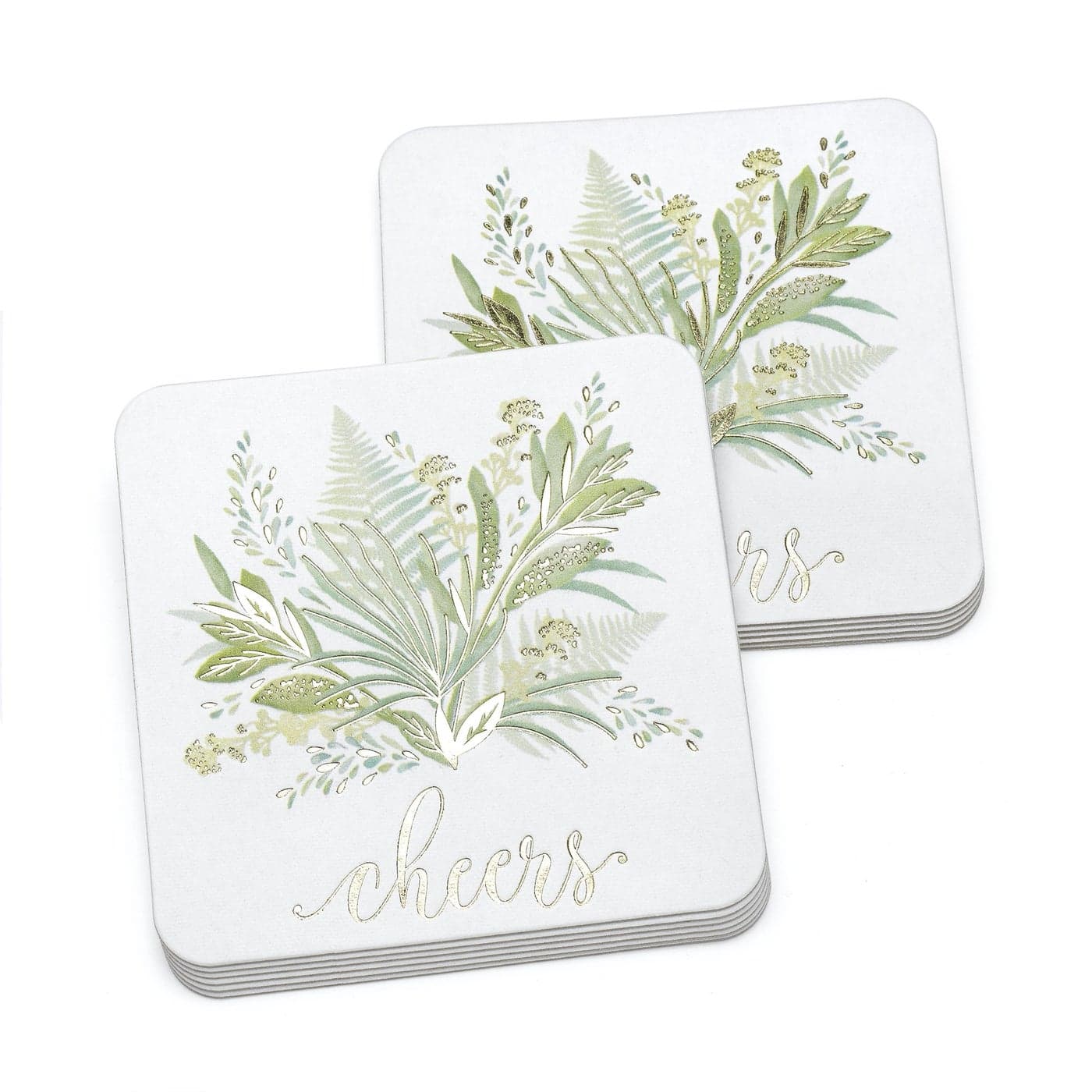 Hortense B Hewitt Cheers Paperboard Coasters 4Inch Greenery 25Count