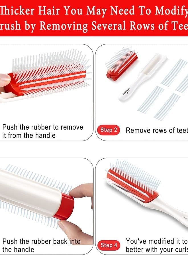 Curly Hair Brush 9 Row Styling Brush for Defining & Detangling Curls KTKUDY Hair Brush for Separating, Shaping Curls - Brush for Thick, Wavy, Curly or Coily Hair