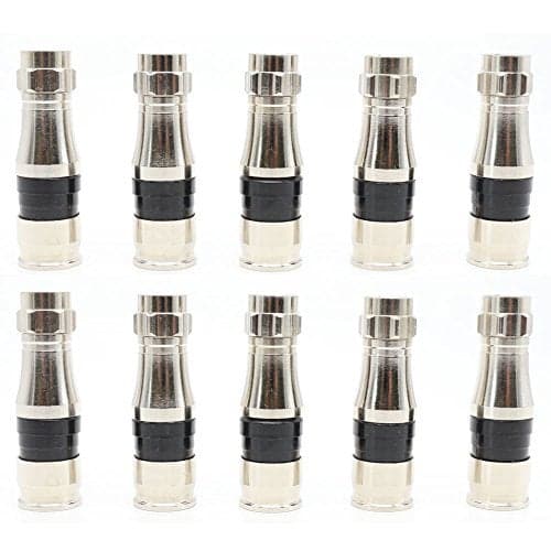 ANHAN F Type RG11 Coax Cable Compression Fitting/Connector with Weather Seal O Ring 10PACK
