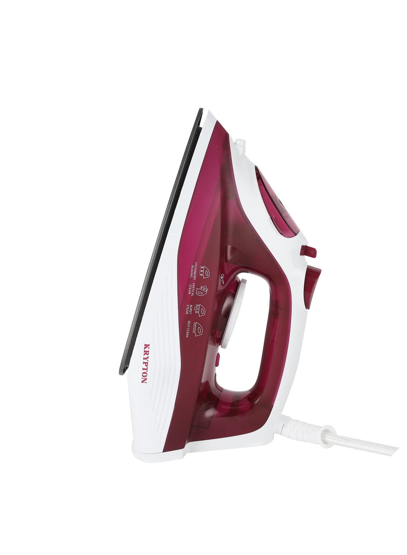 Steam Iron | Dry Steam Ironing Box with Nonstick Soleplate | Compact and Handy Design with Multiple Functions | 210 ml Water Tank, Suitable for All Kinds of Fabric, 1700 W Power | 2 Years Warranty 210 ml 1700 W KNSI6015 White/Magenta