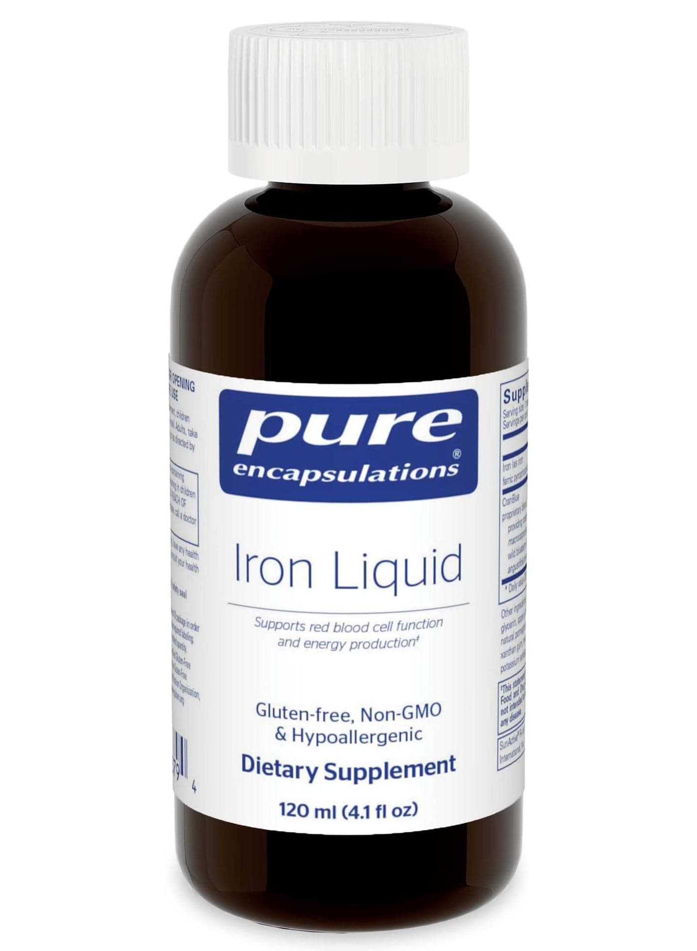 Pure Encapsulations Iron Liquid Hypoallergenic Supplement Supports Hemoglobin and Myoglobin Function 41 fl oz