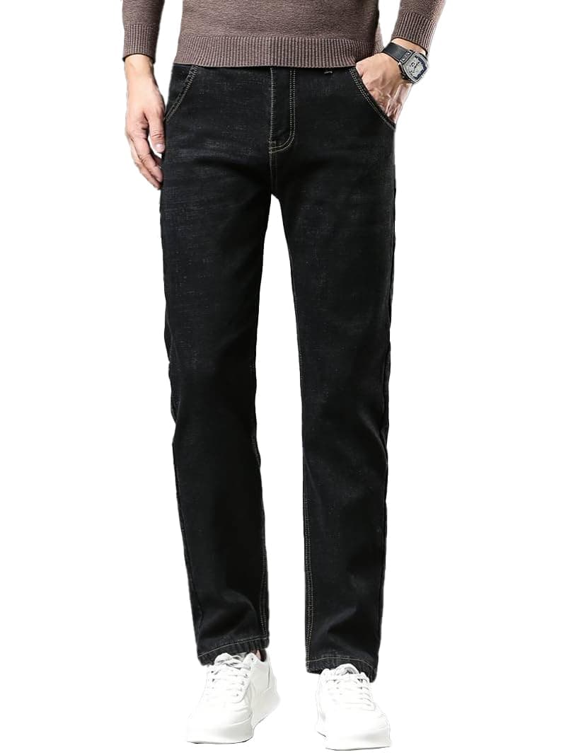 TAGDO Men Regular Fit Mid Rise Jeans (Jeans-5190-Black-36)