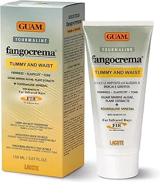 GUAM Algae Anti Cellulite Cream for Tummy Waist 150ml Mud based Hot Skin Tightening Cream for Stomach with Black Tourmaline Caffeine Natural Cellulite Remover Belly Tummy Skin Firming Cream