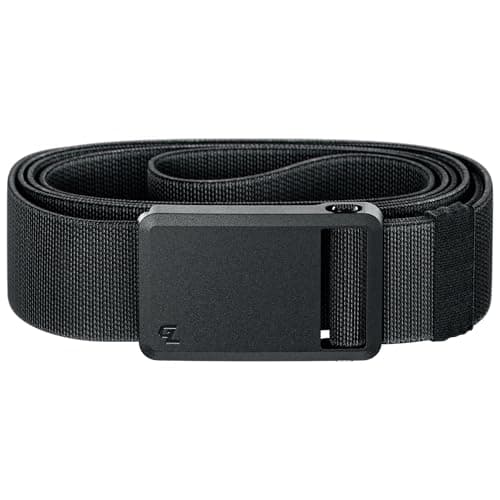 Groove Life Groove Belt Ultra Black – Men's EDC Belt with Magnetic Buckle – Stretchable Nylon for Everyday Carry, Golf, Tactical, Work, Holster & Utility Use - Size Large (37-40")