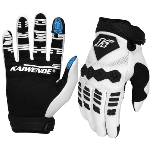 KAIWENDE Mens MTB GlovesTouchscreen Dirt Bike Riding Gloves for Mountain BikeATVBMXOffRoad Motorcycles ScootersStreet BikesMotorbikeMotocross Racing Powersports White XLarge