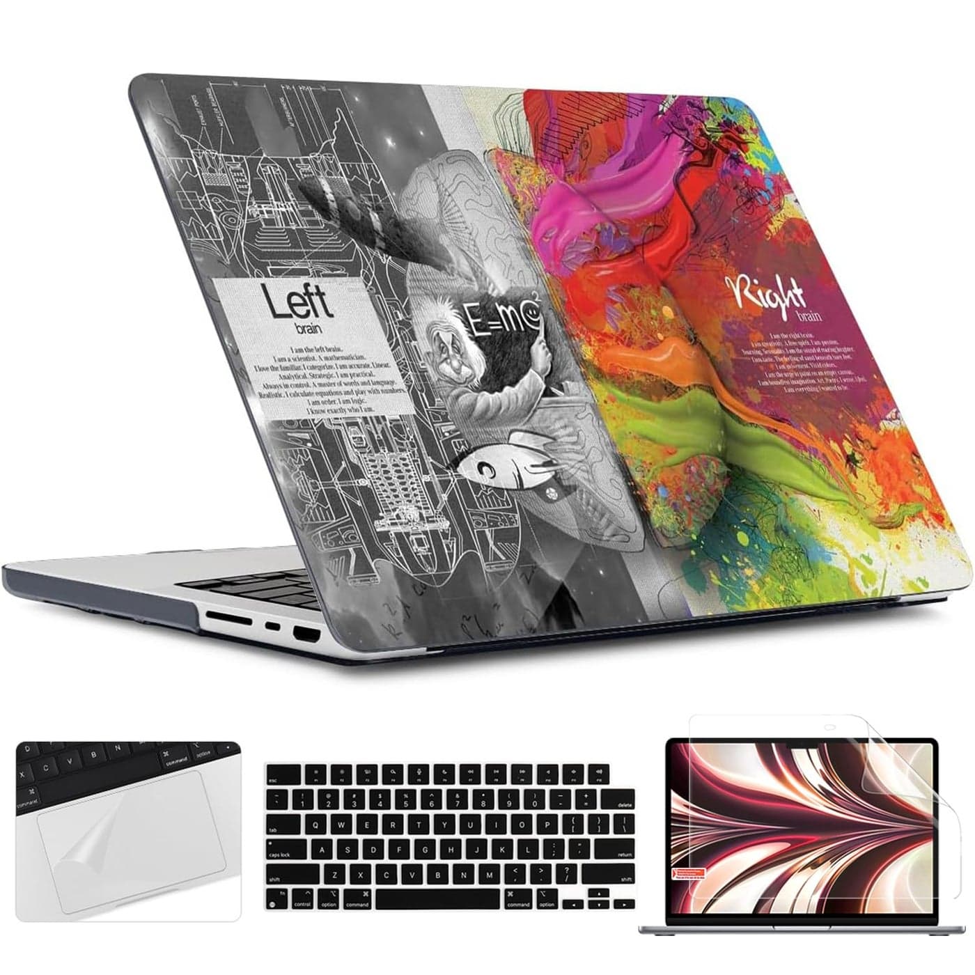 TWOLSKOO for MacBook Pro 16 Inch Case 2023 2022 2021 Release M2 A2780 M1 A2485 M1 ProMax Hard Shell Case Keyboard Cover Screen Protector for Mac Pro 16 with Touch ID Smart Brain