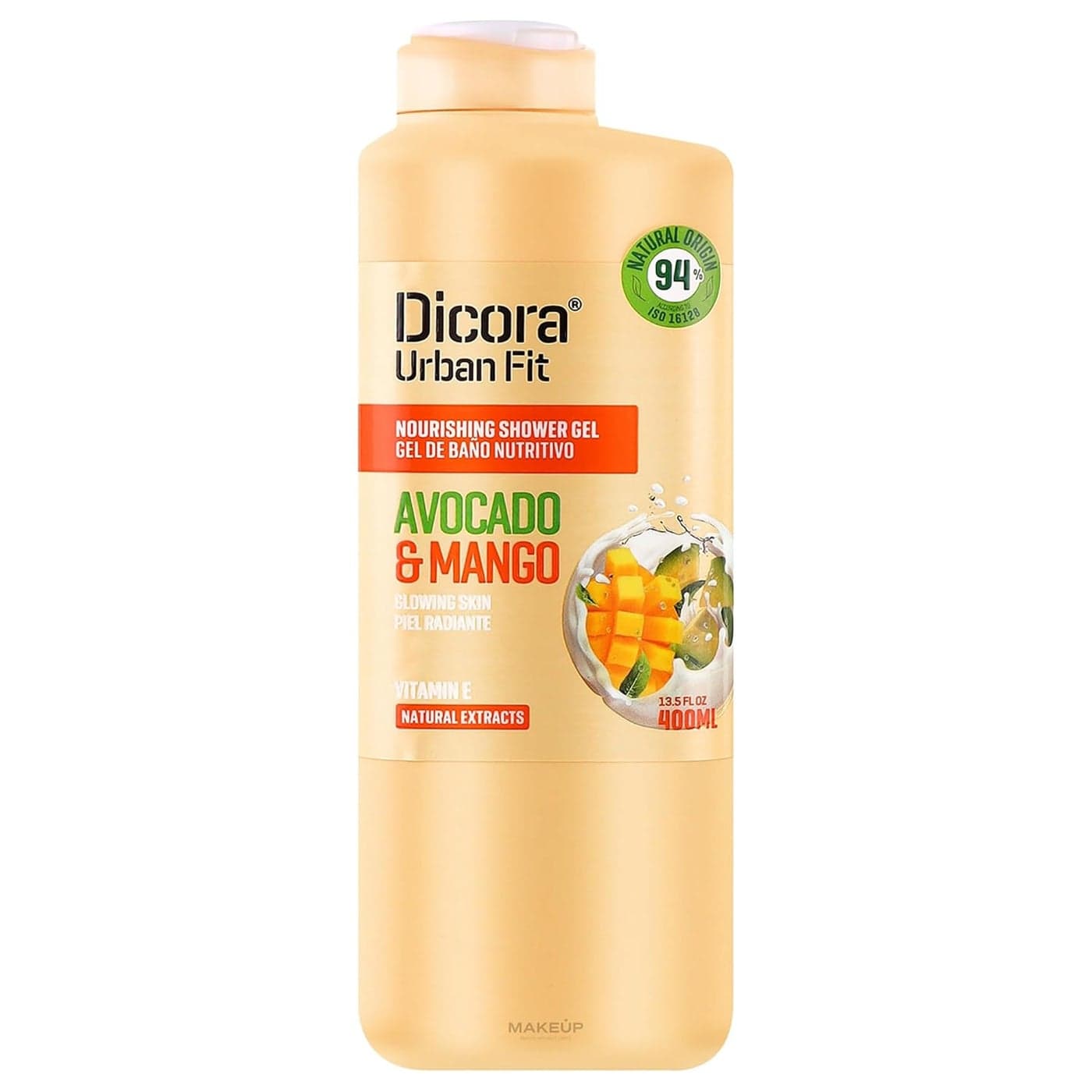 Dicora Urban Fit Nourishing Shower Gel Extra Moisturizing Women and Mens Body Wash Skin Protection with Vitamin E Avocado and Mango 135