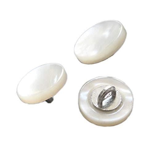 YaHoGa 10PCS 12mm (1/2 inch) Genuine White Mother of Pearl MOP Buttons Bulk White MOP Buttons with Shank for Clothes Suits Coats Sweaters