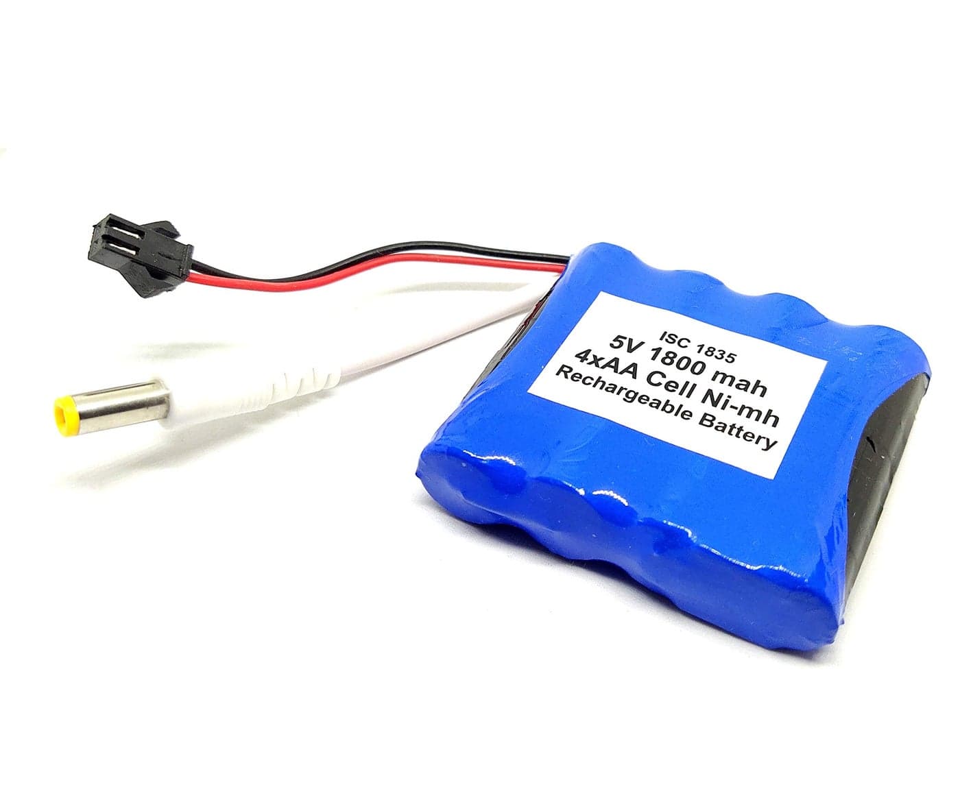 INVENTO 5V 1800 Mah Polymer Ni-Mh Rechargeable 4 Aa Cell Battery Pack with 5. 5Mm Dc Jack Adaptor Port for Uno Toy Car Diy Project