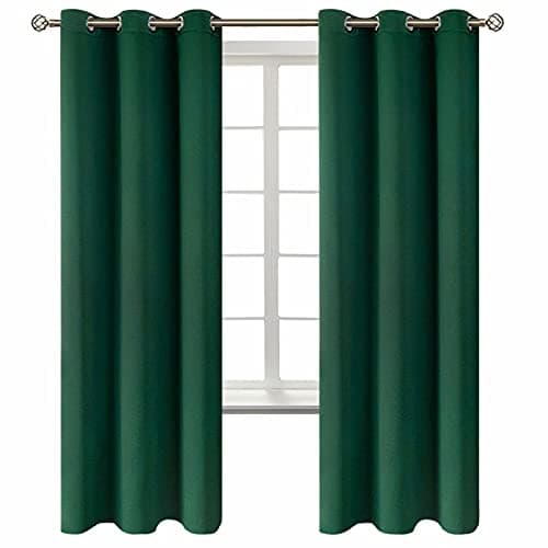 BGment Blackout Curtains for Kids Bedroom - Grommet Thermal Insulated Room Darkening Curtains for Living Room, Set of 2 Panels (42 x 72 Inch, Emerald)