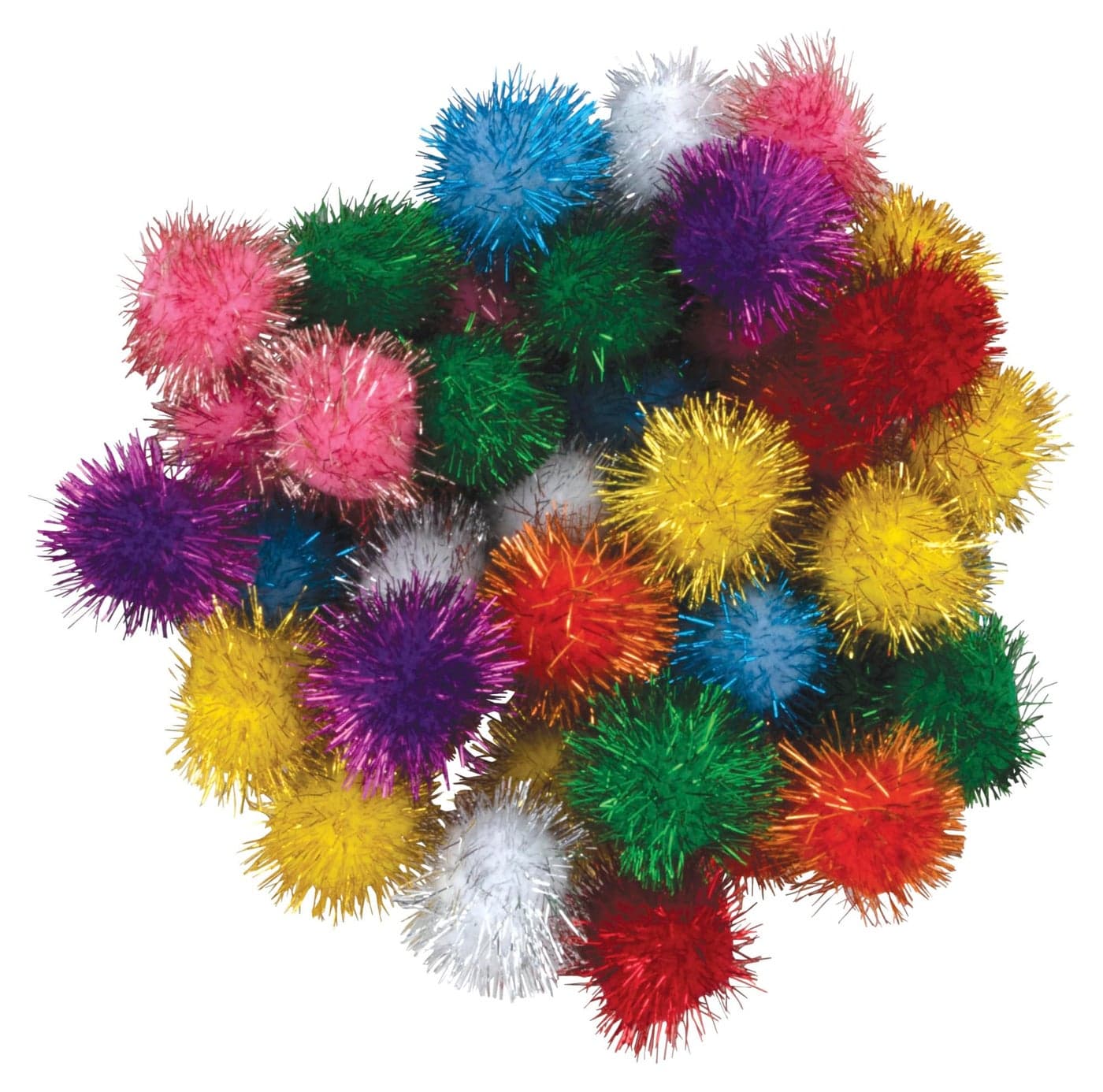 CHENILLE KRAFT 1 INCH GLITTER POMS 40 PACK