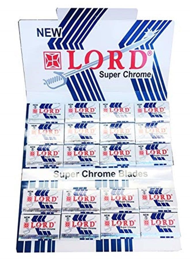 Super Chrome Double Edge Safety Razor Blades, 100 blades (20x5)