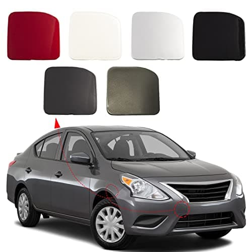 Front Bumper Tow Hook Cover Towing Eye Cap Fit for Nissan Versa Sedan 2015 2016 2017 2018 622A0-9KM0H 622A09KM0H Xinpinsai (White Right Passenger Side)