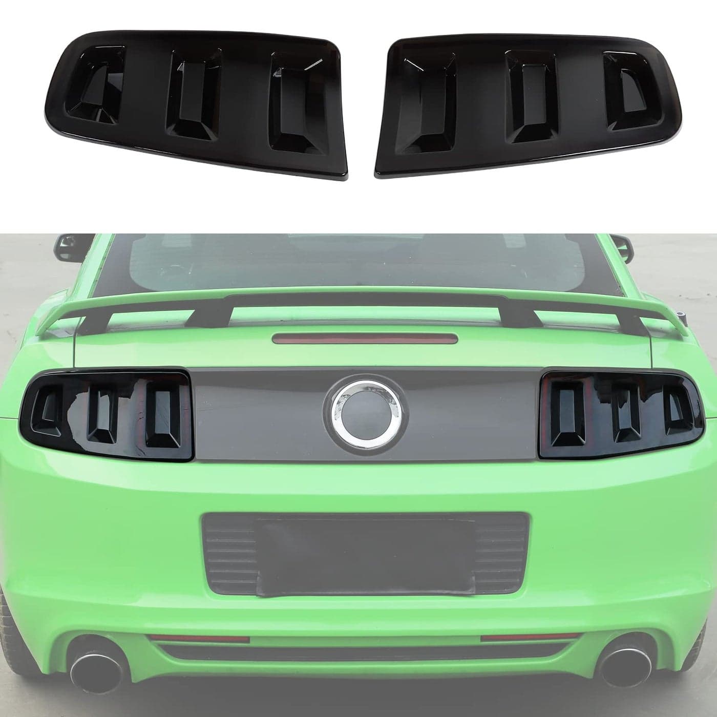 RTTCZ Tail Light Lamp Cover Guard Trim Frame Bezels Decoration Accessories for Ford Mustang 2013 2014Smoke Black