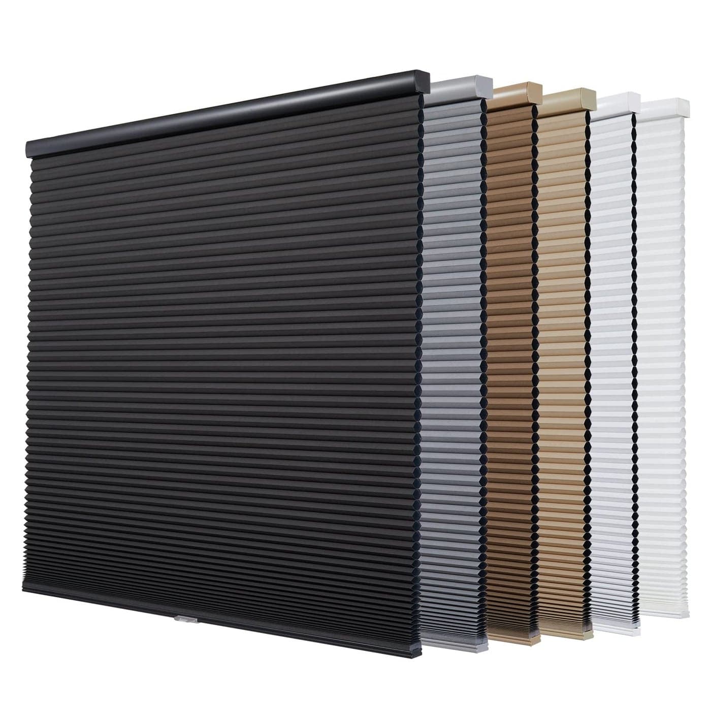 Persilux Custom Blackout Cellular Shades Cordless Window Blinds Honeycomb Blinds for Windows White 46 W x 48 H Coverings Window Shades for Home Room Darkening Cellular Blinds Cordless Shades