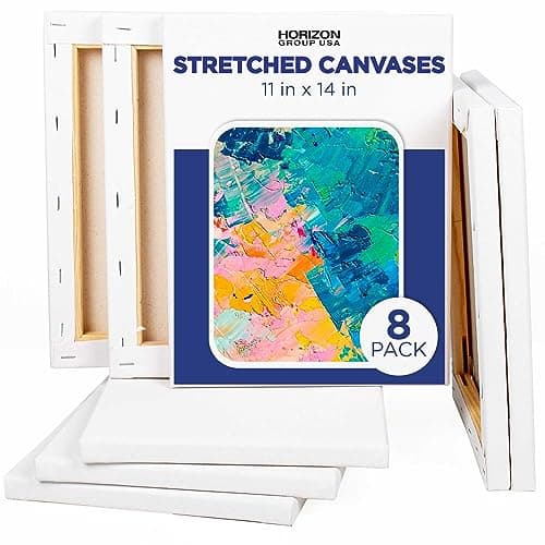 Horizon Group USA Painting Panel Stretched Canvas 11 x 14 Pack of 8