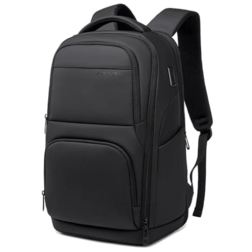 FENRUIEN Business Laptop Backpack for Men AntiTheft Travel Backpack with USB Charging Port WaterResistant Computer Pack Fits 156 Laptop TSAFriendly Commuter Daypack Black
