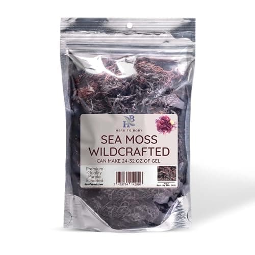Herb To Body Purple Sea Moss 4oz Purple Sea Moss Gold 100 Wildcrafted from Saint Lucia Raw and Dried Vegan Superfood with 90 Minerals NonGMO
