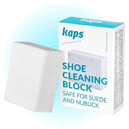 Kaps Suede & Nubuck Cleaner Block - Waterless Eraser Removes Dirt, Scuff Marks and Stains from Suede, Nubuck and Velour Shoes, Sneakers, Boots and Bags, Travel Size Shoe Cleaning Accessory