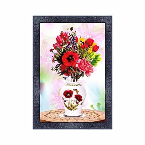 pnf Poster And Frames Flower Wooden Photo Frame With Acrylic Sheet | For Living Room, Bedroom | Home Decoration Item | Best Gifting Option (10 * 14inch,Multicolour,Synthetic) 10529