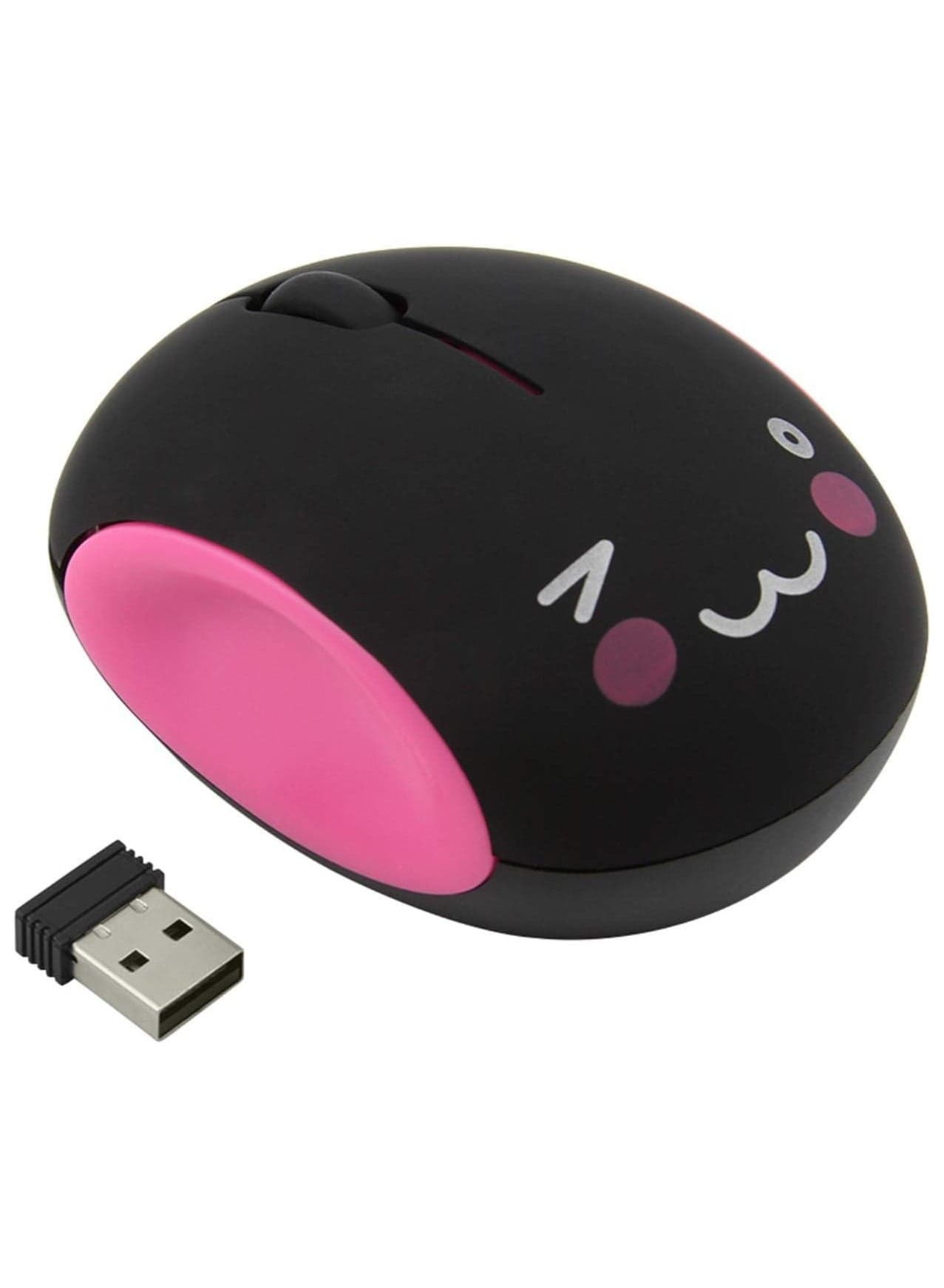 Cute Wireless Mouse 2.4GHz Portable Silent Mouse with USB Receiver 1600 DPI Mini Rechargeable Optical Mice 3 ons Cartoon for Laptop Desktop PC Notebook