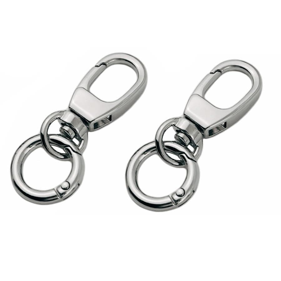 TANJUN 2pcs Metal Spring Snap Hooks ClipSwivel Buckles Set Trigger Spring Keyring Buckle for DIY Key Chains Buckle Bags Purses Silver