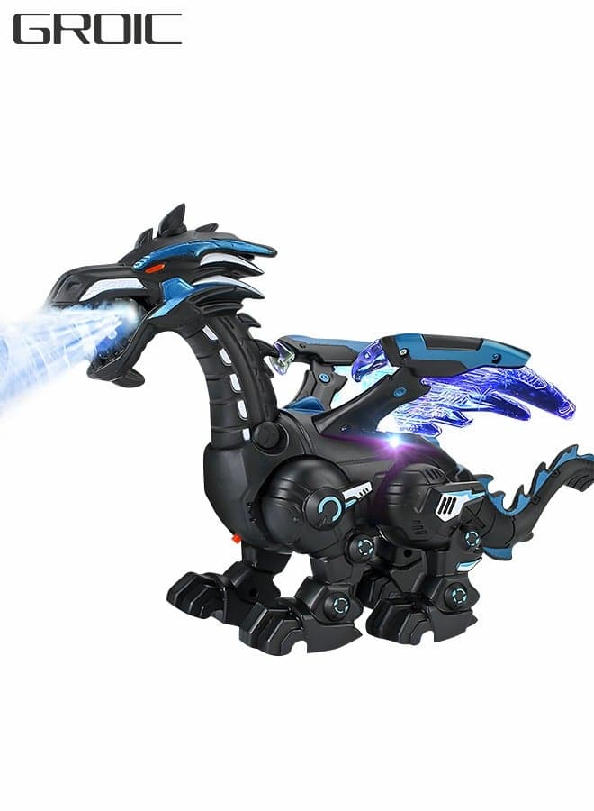 Dinosaur Toys, Realistic Electric Walking Dinosaur Model, Dinosaur Robot, Walking With Simulated Fire Led Lighting Water Spray And Roaring Sound, Electric Toys For Kids