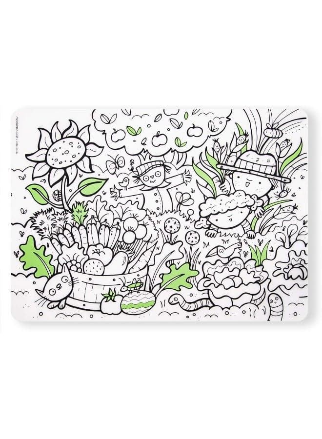 MODERN-TWIST Mark-Mat Color Sheet for Kids – Garden Play