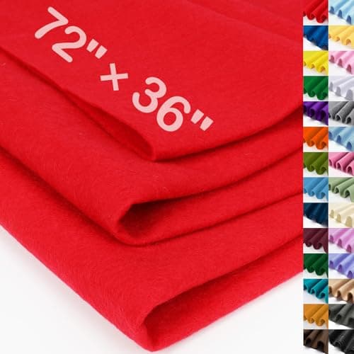 XSEINO Red Large Felt Fabric 72 X 36 2 Square Yards 14 mm Thick Soft Felt Fabric Sheet for Crafts Red Series Colors Soft Nonwoven Fabric Fit for Decoration Sewing DIY Crafts
