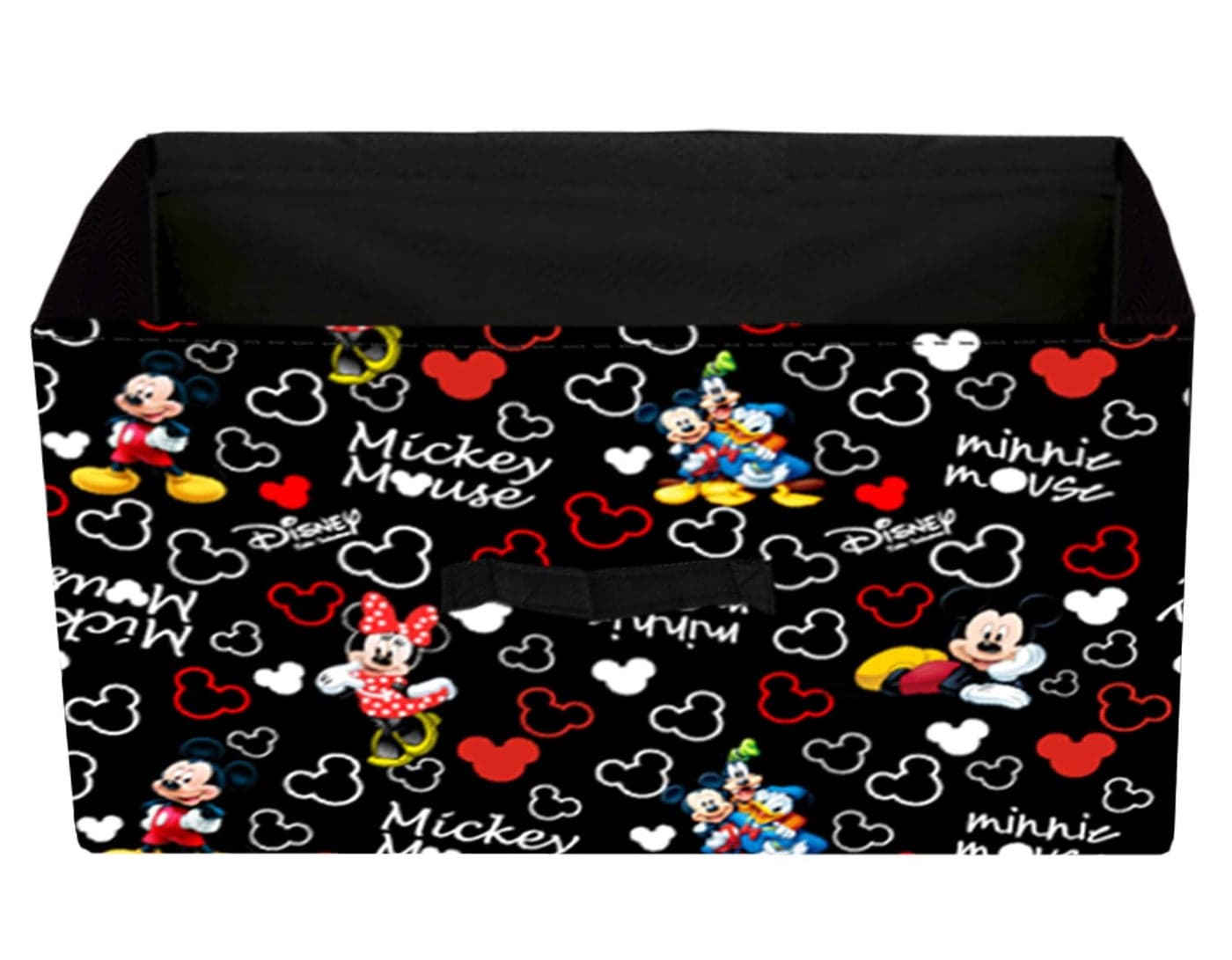 Kuber Industries Fabric Clothing Storage Box|Toy Box Storage For Kids|Foldable Storage Box|Disney Mickey Mouse Print (Black)
