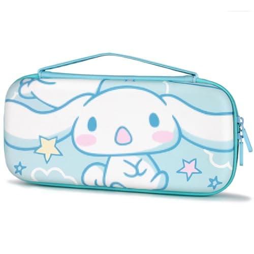 TIKOdirect Carrying Case for Nintendo Switch & OLED Mode, Cute Portable Travel Bag with 10 Game Card Slots Inner Storage Bag for Nintendo Switch Console Joy-Con & Accessories, Blue