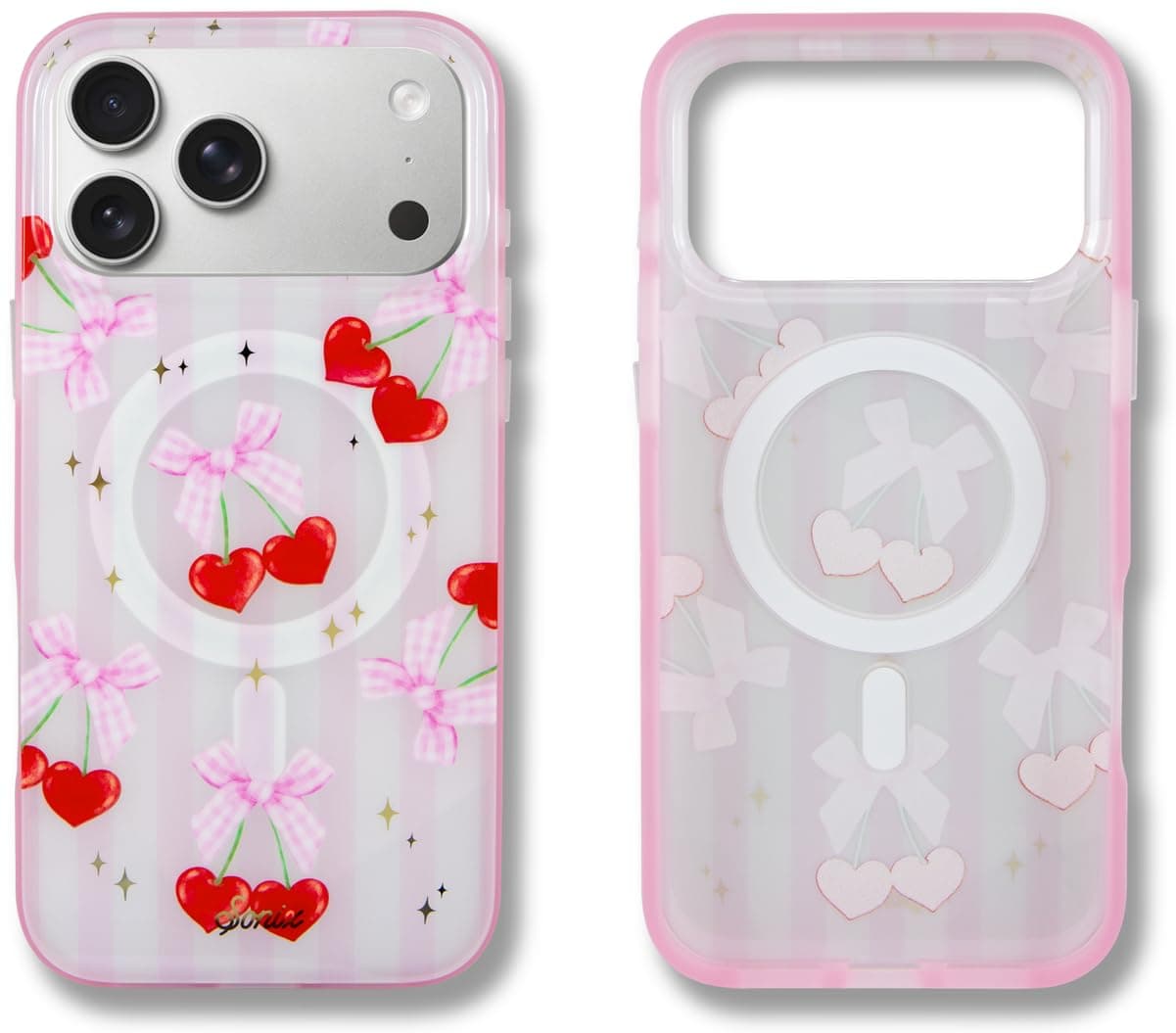 Sonix Case for iPhone 17 Pro Max | Compatible with MagSafe | 10ft Drop Tested | Coquette Cherries