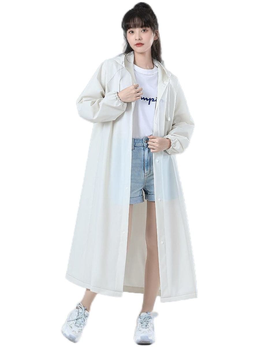Rain Ponchos Transparent Raincoat Fashion Reusable Eva Raincoats With Hood For Adults Clear Raincoat For Women And Men