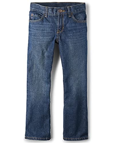 The Children's Place Boys Basic Bootcut Jeans,Dk Juptier Single,16