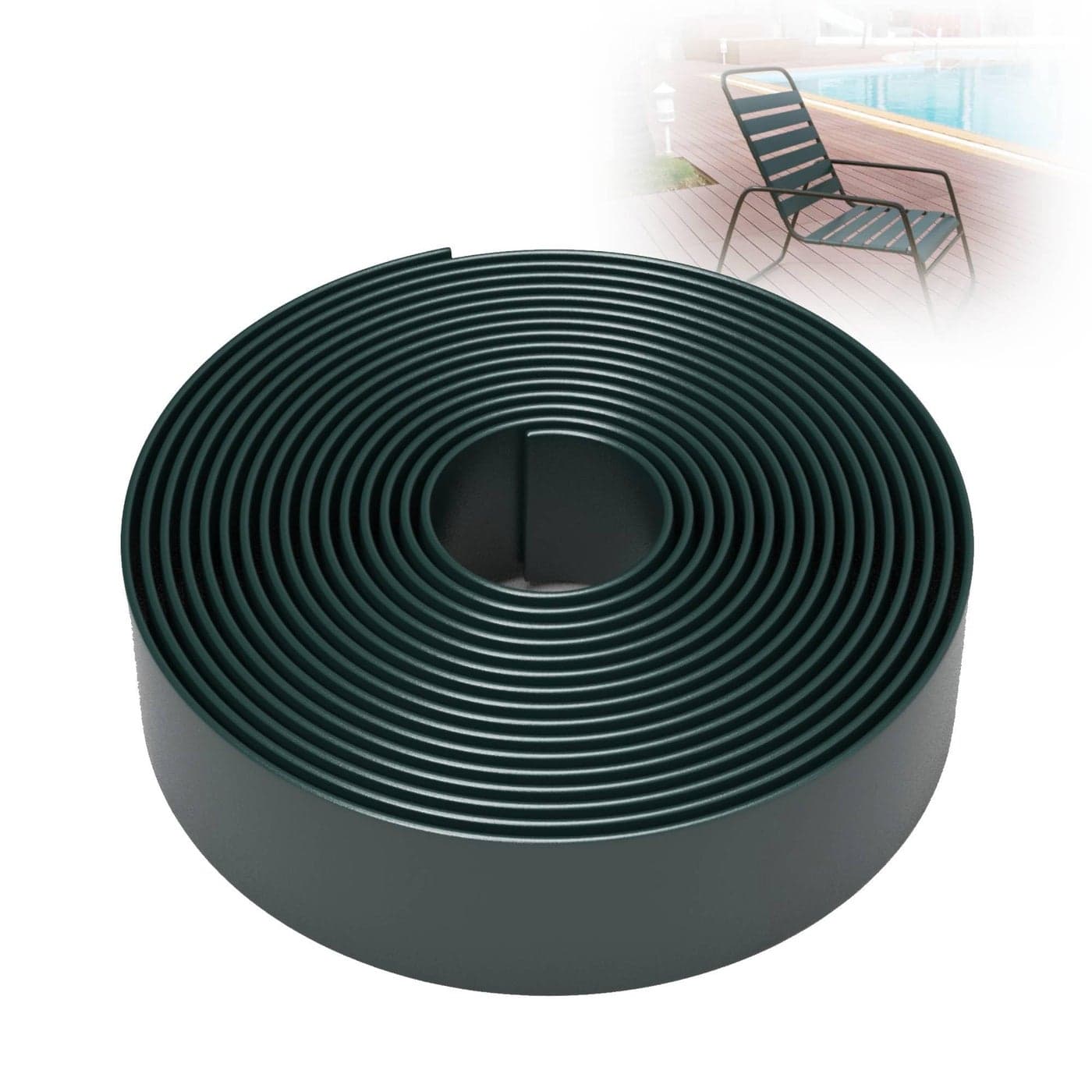 KOMORAX Sherwood Green 15 Wide 20 Length Chair Vinyl Strap Strapping for Patio Lawn Garden Outdoor Furniture Matte Finish Color