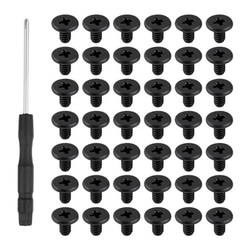 50 PCS M.2 SSD Mounting Screws Kit, PCIE Nvme M2 X 3 MM Replacement Phillips Flat Head Screw M.2 SSD Mountings Screws with Screwdriver, M2Screw for Laptop Nvme SSD-Mounting, Black