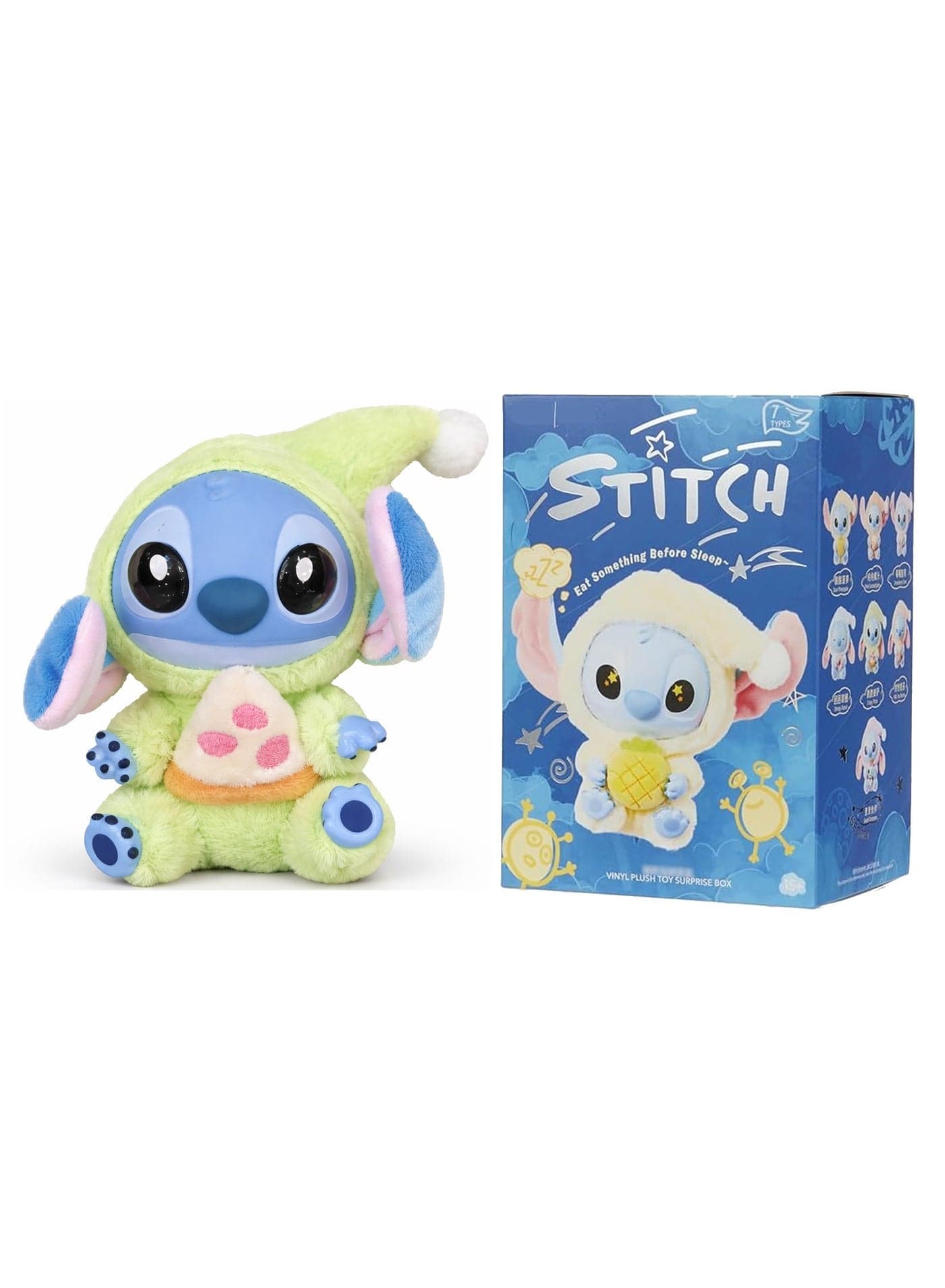 Stitch Plush Toy Keychain 18cm – Cute Green Hoodie Stitch Holding Pizza Slice | Soft Kawaii Lilo & Stitch Stuffed Animal Bag Charm | Disney Mini Plush Keyring for Backpack, Purse & Car | Birthday, Eid & Christmas Gift for Girls, Kids, Teens & Disney Lovers