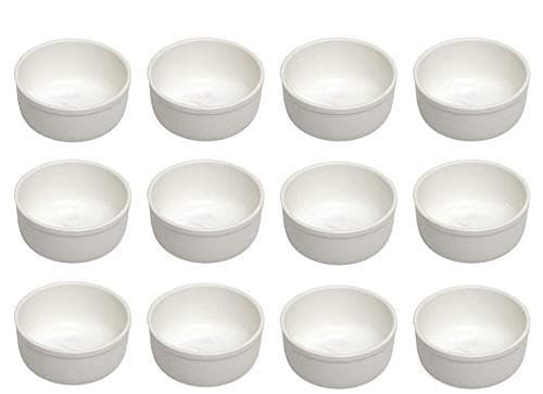 Urmila Plastic® Round Serving Bowl, Acrylic Dinner Lunch Katori/Bowl, Multipurpose Bowls for Serving Curry, Pudding, Ice Cream, Soups, Desserts (White) (12)
