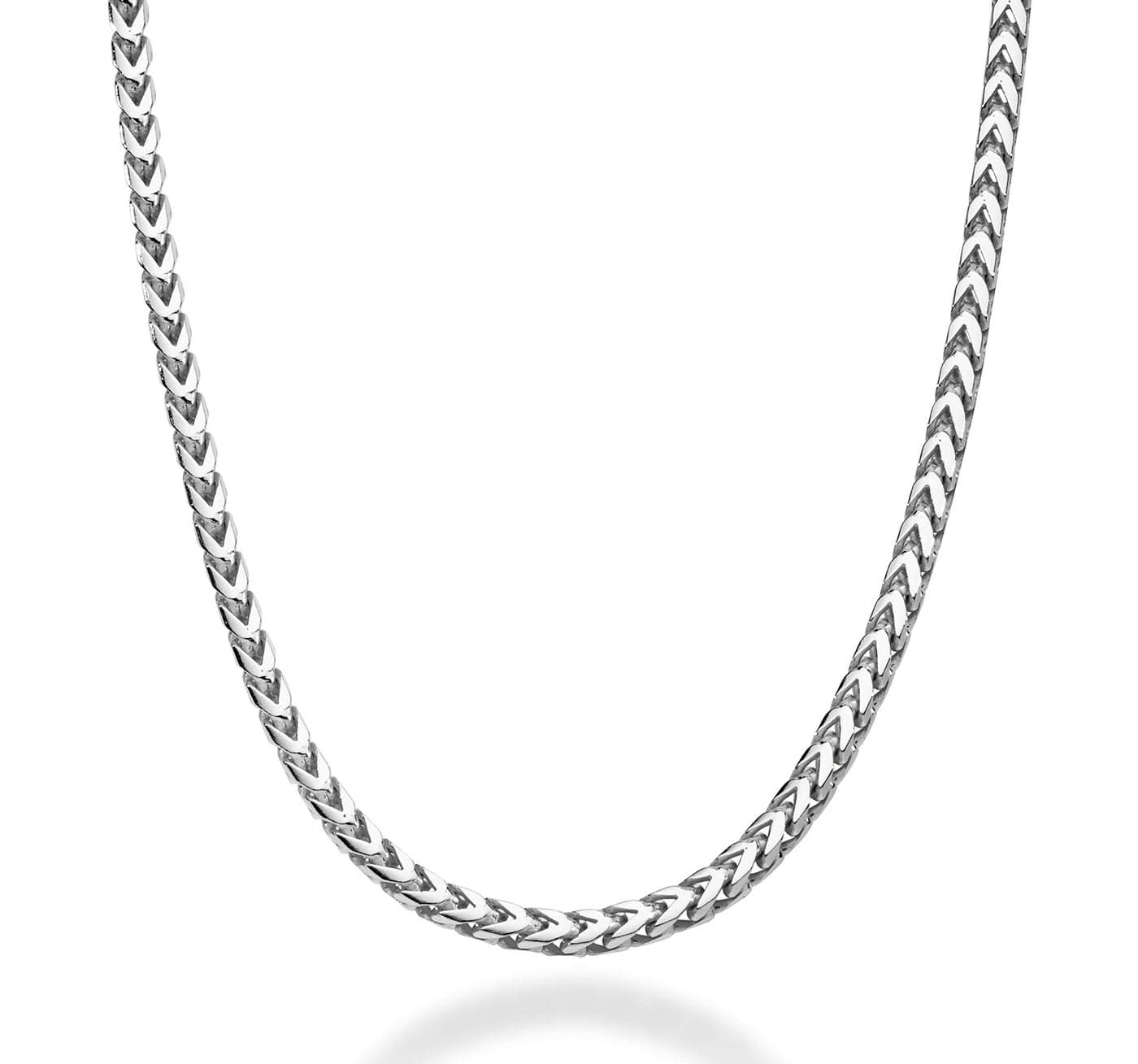 Miabella Solid 925 Sterling Silver, 18Kt Gold Plated Italian 2.5mm Franco Square Box Link Chain Necklace for Men, Made in Italy (SI, Length 22 Inches)