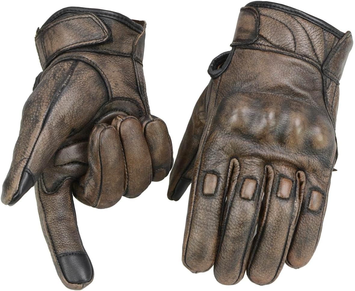 Milwaukee Leather Men's Distressed Brown Leather Gloves