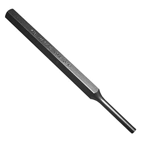 Mayhew Tools 71004 SAE Pin Punch, 3/16 x 1.25" Pin, 5-1/4" OAL x 3/8" Body, Shot Blast Finish