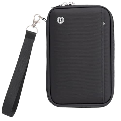 WALNEW Family Passport Holder for 5 Large Travel Organizer Holds up to 6 Passports RFID Blocking Water Resistant Document Wallet for Cards Tickets Boarding Passes