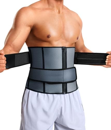TAILONG Waist Trainer for Men Sweat Band Trimmer Belt Fajas Para Hombres Stomach Wrap Workout Body Shaper Grey