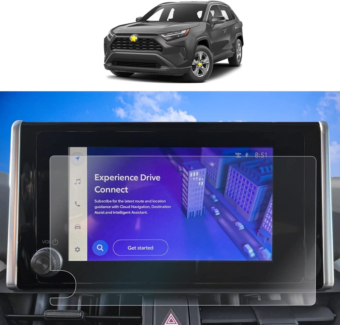 SKTU 2023 Toyota RAV4 8 Inch Navigation Screen Protector - High Clarity Anti-Scratch Protective Film